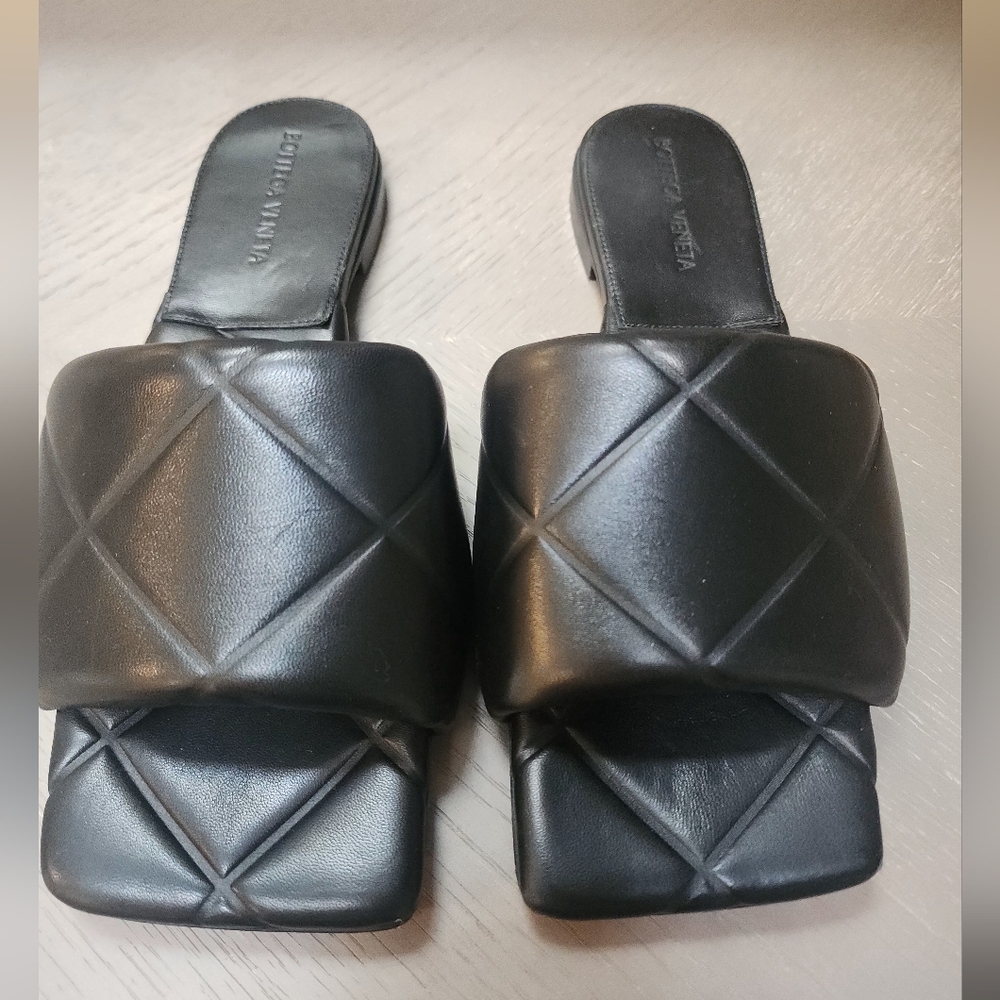Bottega Veneta Lido Quilted Slides - Picture 2 of 6